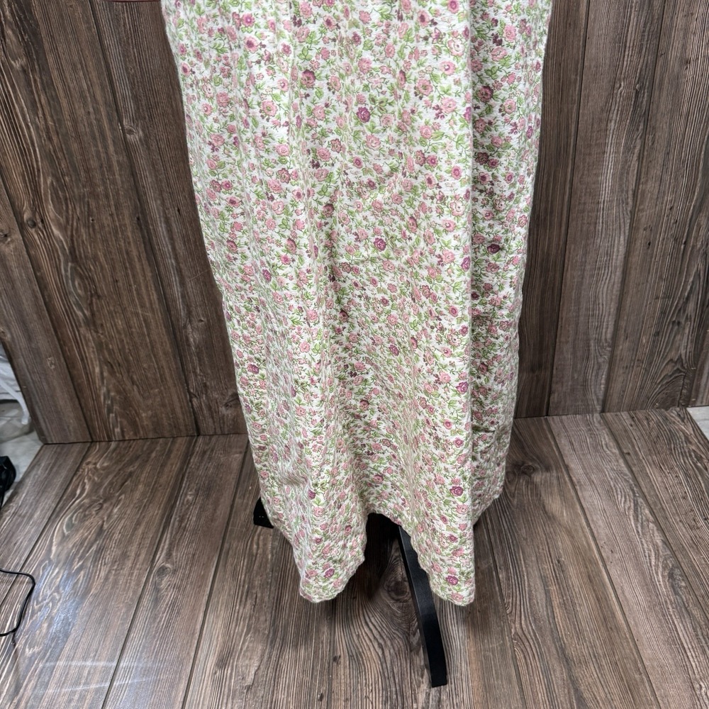 Vermont Country Store Nightgown‎ Sz M Pink Flannel Cotton Turtleneck Cottagecore - Picture 4 of 16